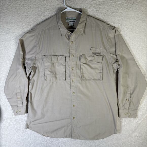 ExOfficio Shirt Mens XL Beige Vented Buzz Off Shield Long Sleeve Outdoor - Picture 1 of 16